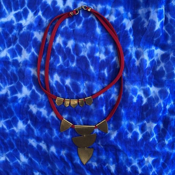 Free People Jewelry - Free People Red Gold Boho Necklace